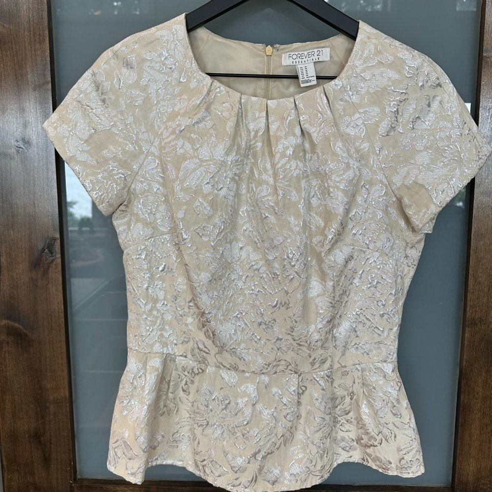 Floral Cream Peplum Style Top - Forever 21